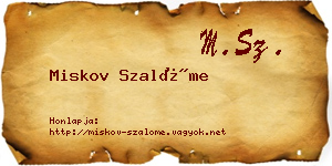 Miskov Szalóme névjegykártya